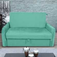 Sofá Cama 2 Lugares com Baú Swords Veludo Verde Menta