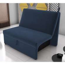 Sofá Cama para Descanso Alice Suede Azul