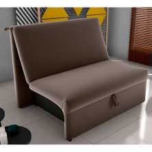 Sofá Cama para Descanso Alice Veludo Marrom