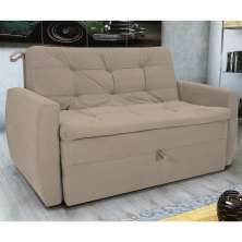 Sofá Cama para Sala de Estar Dingle Suede Bege