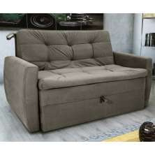 Sofá Cama para Sala de Estar Dingle Veludo Turkey Marrom