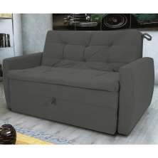 Sofá Cama para Sala de Estar Hiro Suede Cinza
