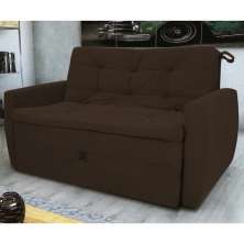 Sofá Cama para Sala de Estar Hiro Suede Marrom