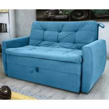 Sofá Cama para Sala de Estar Hiro Veludo Turkey Petróleo