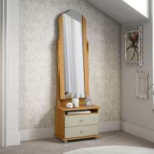 Toucador com 2 Gavetas Espelho Delta Cinamomo Off White