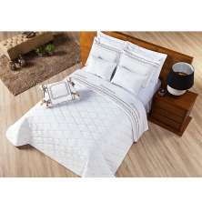 Cobre Leito Queen 200 Fios Premium Branco Casaborda 3 peças