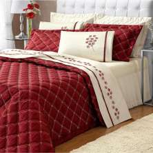 Jogo de Cama Queen 180 fios Anita Palha Casaborda 4 peças