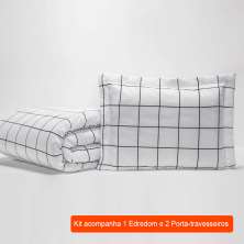 Jogo de Cama Queen com 3 Peças Atual Branco e Preto