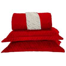 Jogo de Cama Sherpa Queen com 3 Peças Vermelho