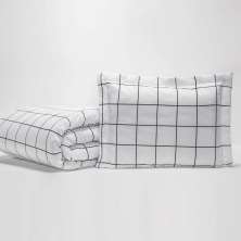 Jogo de Cama Solteiro com 2 Peças Atual Branco e Preto