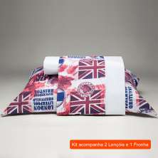 Jogo de Cama Solteiro com 3 Peças London Colorido