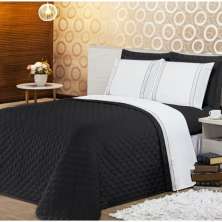 Kit Cobre Leito Queen Casualle Preto Casaborda 3 peças