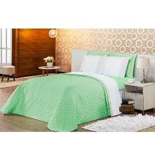 Kit Cobre Leito Queen Casualle Verde Casaborda 3 peças