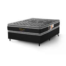 Conjunto Colchão Solteiro De Molas Pocket Ensacada Moderno Dupla Face Prs + Cama Base Box Luxo