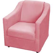 Kit 2 Poltronas Decorativa Para Sala Recepção Manicure Consultório Suede Rosê Pés de Plástico Cromado