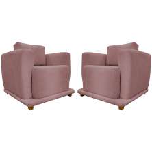 Kit 2 Poltronas Decorativas Bridge Para Sala Luxo Confortável Reforçadas Bouclé Azaleia Premium