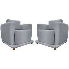 Kit 2 Poltronas Decorativas Bridge Para Sala Luxo Confortável Reforçadas Bouclé Concreto Premium