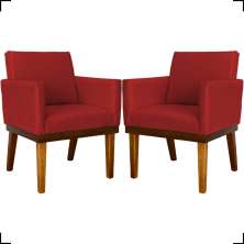 Kit 2 Poltronas Decorativas Divine Base Reforçada De Madeira Suede Bordô - Clique E Decore