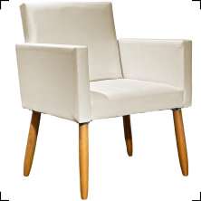 Kit 2 Poltronas Decorativas Para Sala Nina Corino Bege Pé Castanho - Clique E Decore