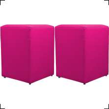 Kit 2 Puff Decorativo Dado Para Sala, Quarto, Escritório, Manicure Corino Pink - Clique E Decore