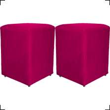 Kit 2 Puff Decorativo Para Sala Recepção Quarto Penteadeira Dado Suede Pink