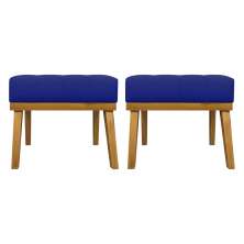 Kit 2 Puff Decorativo Retangular Para Sala Quarto Penteadeira Firenze Corino Azul Royal