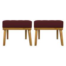 Kit 2 Puff Decorativo Retangular Para Sala Quarto Penteadeira Firenze Corino Bordo