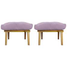 Kit 2 Puff Decorativo Retangular Para Sala Quarto Penteadeira Marty Linho Rose