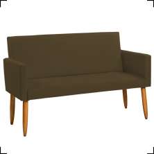 Kit Namoradeira + 2 Poltronas Decorativas Para Sala Nina Suede Marrom Pé Castanho - Clique E Decore