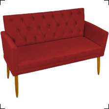 Namoradeira Decorativa Para Sala Nina Com Base E Capitonê Suede Bordô Pé Castanho - Clique E Decore