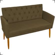 Namoradeira Decorativa Para Sala Nina Com Base E Capitonê Suede Marrom Pé Castanho - Clique E Decore