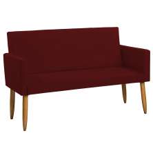 Namoradeira Decorativa Para Sala Nina Suede Bordô Pé Castanho - Clique E Decore