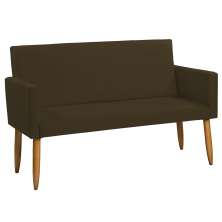 Namoradeira Decorativa Para Sala Nina Suede Marrom Pé Castanho - Clique E Decore