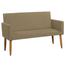 Namoradeira Decorativa Para Sala Nina Suede Nude Pé Castanho - Clique E Decore