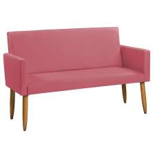 Namoradeira Decorativa Para Sala Nina Suede Rosê Pé Castanho - Clique E Decore