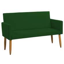 Namoradeira Decorativa Para Sala Nina Suede Verde Pé Castanho - Clique E Decore