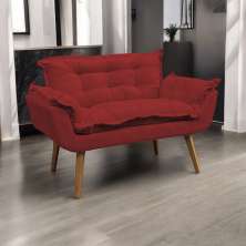 Namoradeira Decorativa Para Sala Recepção Manicure Consultório Escritório Suede Bordô
