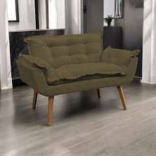 Namoradeira Decorativa Para Sala Recepção Manicure Consultório Escritório Suede Marrom