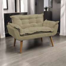 Namoradeira Decorativa Para Sala Recepção Manicure Consultório Escritório Suede Nude