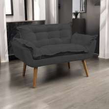 Namoradeira Decorativa Para Sala Recepção Manicure Consultório Escritório Suede Preto