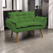 Namoradeira Decorativa Para Sala Recepção Manicure Consultório Escritório Suede Verde