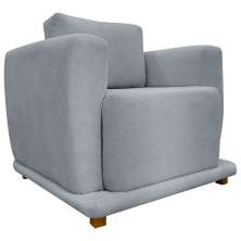 Poltrona Decorativa Bridge Para Sala Luxo Confortável Reforçada Bouclé Premium Cinza