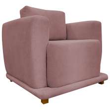 Poltrona Decorativa Bridge Para Sala Luxo Confortável Reforçada Bouclé Premium Rosê