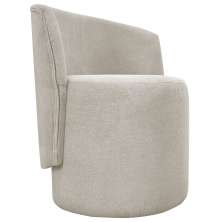 Poltrona Decorativa Orgânica Para Sala Recepção Aura Boucle Luxo Premium Bege
