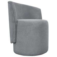 Poltrona Decorativa Orgânica Para Sala Recepção Aura Boucle Luxo Premium Cinza