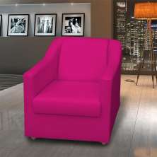 Poltrona Decorativa Para Sala Manicure Consultório Recepção Mila Corino Pink Pés De Plástico Cromado