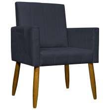 Poltrona Decorativa Para Sala Recepção Consultório Escritório Mari Suede Preto