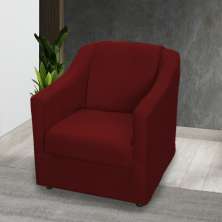 Poltrona Decorativa Para Sala Recepção Manicure Consultório Suede Bordô Pés Plástico Cromado
