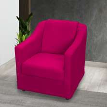 Poltrona Decorativa Para Sala Recepção Manicure Consultório Suede Pink Pés Plástico Cromado
