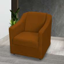 Poltrona Decorativa Para Sala Recepção Manicure Consultório Suede Terracota Pés Plástico Cromado